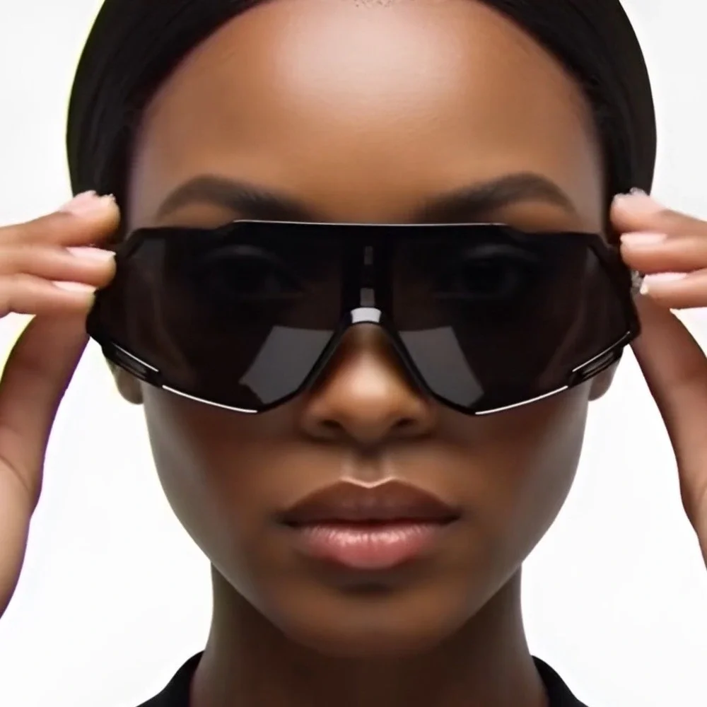 Sport Wrap Sunglasses Black UV400 High Definition Lens Women Female Gafas Lentes
